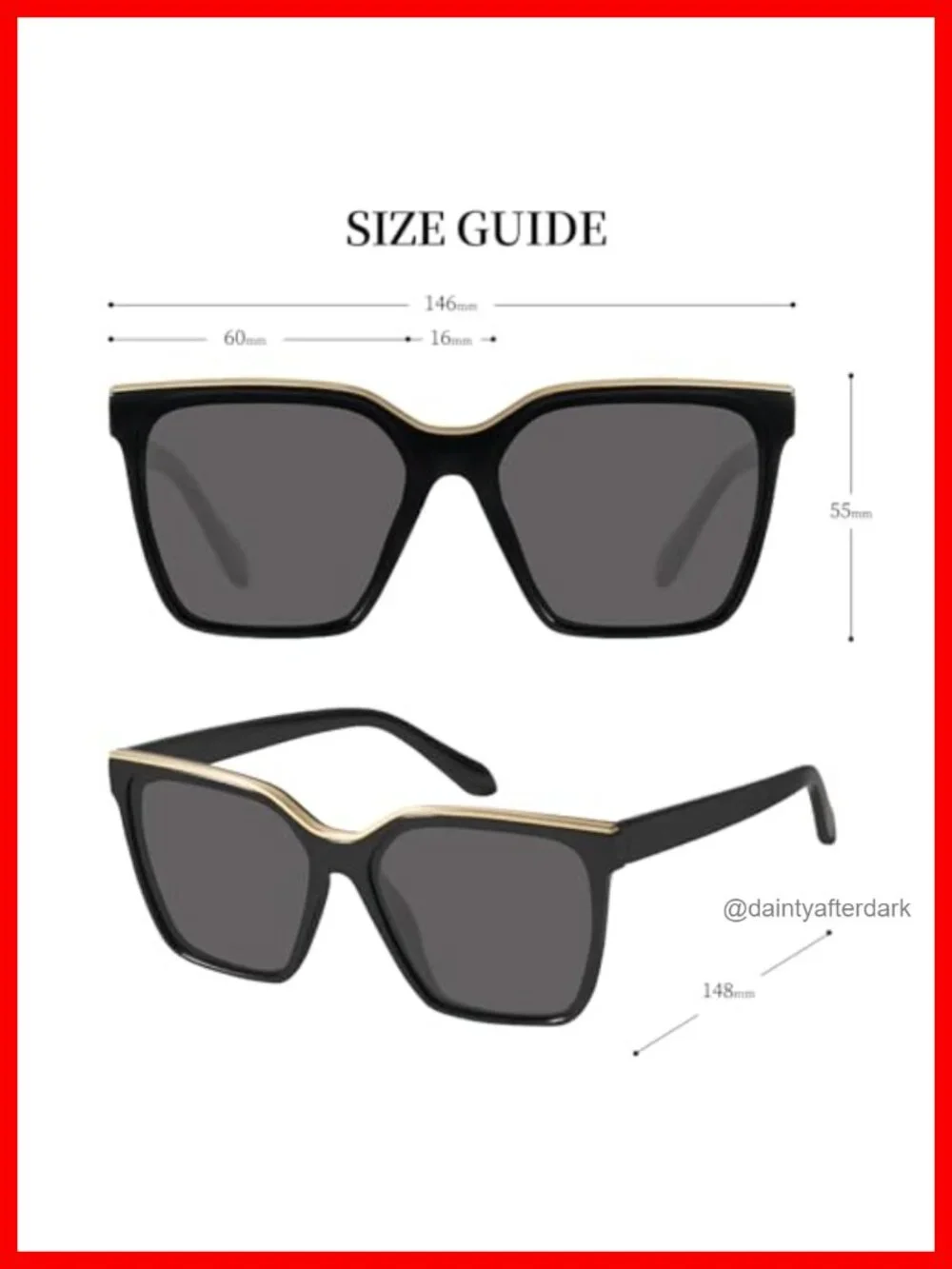 Square Polarized Oversized Sunglasses UV400 TAC Lenses